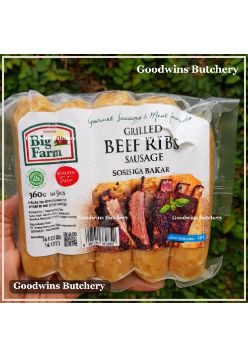 BigFarm sausage GRILLED BEEF RIBS iga bakar Big Farm frozen 6" 15cm 5pcs 360g